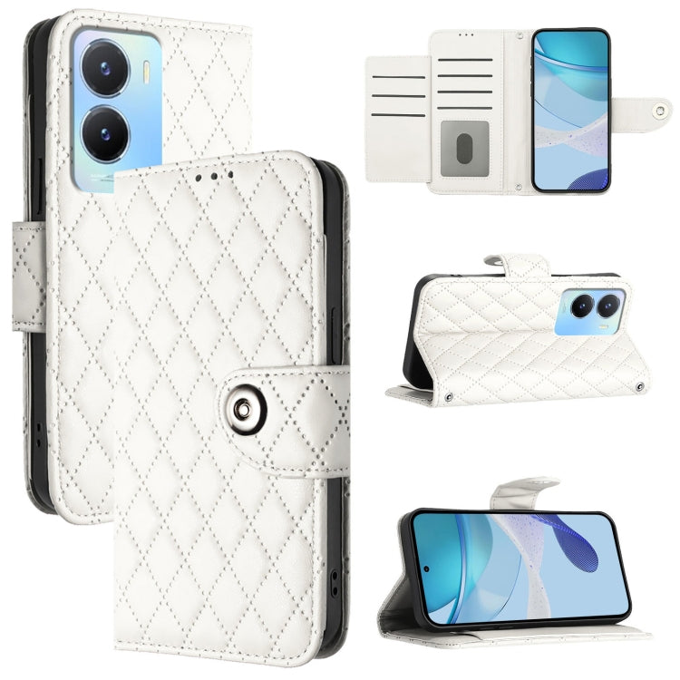 Rhombic Texture Flip Leather Phone Case with Lanyard, For vivo Y78+ / Y78 / V29 Lite, For vivo Y56 / Y16 / Y02s, For vivo Y100 5G Global, For vivo V27 / V27 Pro