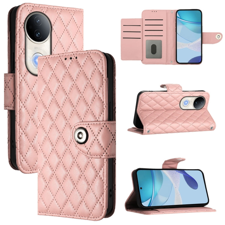 Rhombic Texture Flip Leather Phone Case with Lanyard, For vivo Y29S 5G / Y04 4G Global, For vivo Y29 4G Global, For vivo V50 5G Global, For vivo S20 5G