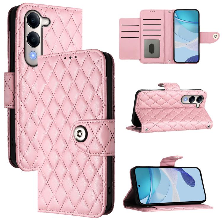 Rhombic Texture Flip Leather Phone Case with Lanyard, For vivo Y29S 5G / Y04 4G Global, For vivo Y29 4G Global, For vivo V50 5G Global, For vivo S20 5G