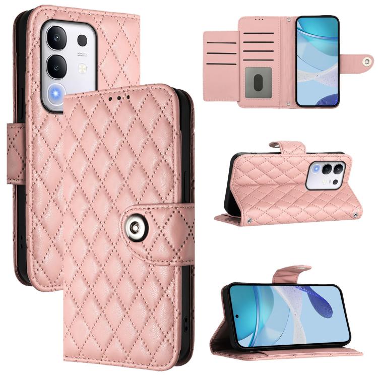 Rhombic Texture Flip Leather Phone Case with Lanyard, For vivo Y29S 5G / Y04 4G Global, For vivo Y29 4G Global, For vivo V50 5G Global, For vivo S20 5G