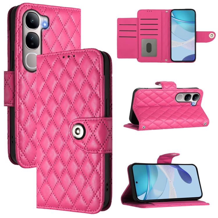 Rhombic Texture Flip Leather Phone Case with Lanyard, For vivo X300 Ultra 5G, For vivo X300 Pro, For vivo X300, For vivo Y31 5G Global