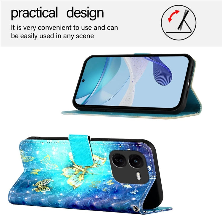 3D Painting Horizontal Flip Leather Phone Case, For vivo iQOO Z9x, For vivo iQOO Z9 / iQOO Z9 Turbo, For vivo Y03 Global