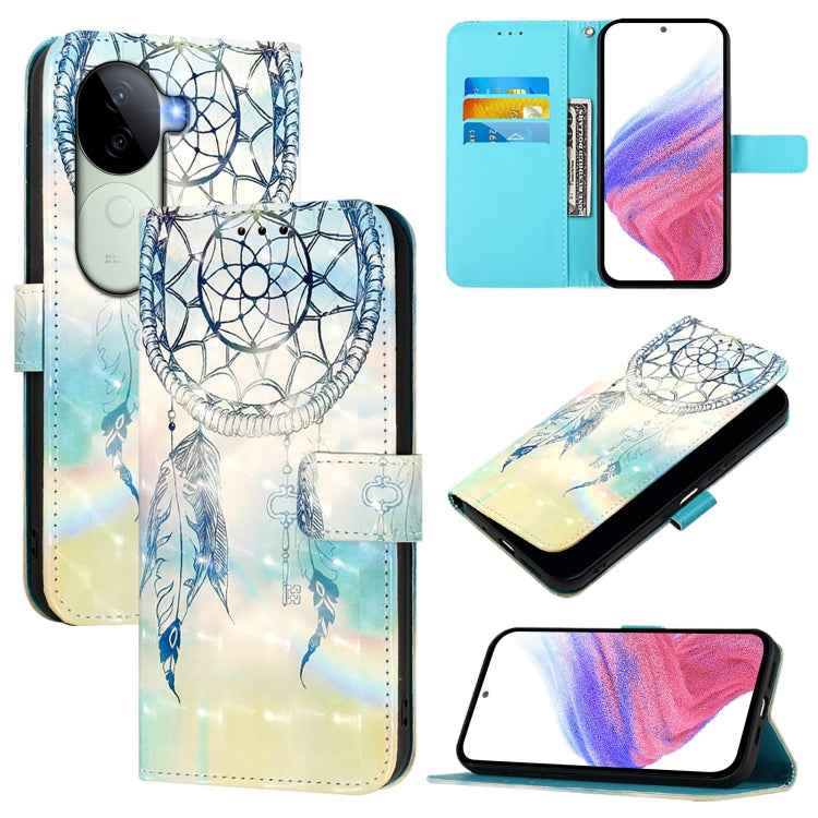 3D Painting Horizontal Flip Leather Phone Case, For vivo V40e 5G India, For vivo Y300 Pro, For vivo iQOO Z9s Pro 5G India