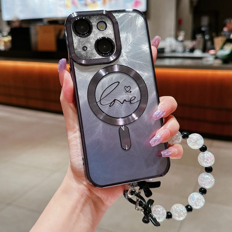 Dual-Love Feather Gradient Glitter Bracelets Magsafe TPU Phone Case, For iPhone 15 Pro Max, For iPhone 15 Pro, For iPhone 15 Plus, For iPhone 15 Apple Accessories engdua4677 iPhone 15 Pro Max - APEXEL INDIA - Mobile Lens - Mobile Camera Lens - Cellphone Accessories - Phone Lens - Smartphone Lens