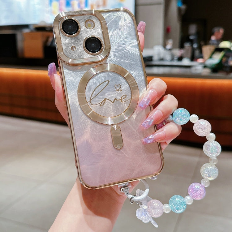Dual-Love Feather Gradient Glitter Bracelets Magsafe TPU Phone Case, For iPhone 15 Pro Max, For iPhone 15 Pro, For iPhone 15 Plus, For iPhone 15 Apple Accessories engdua4677 iPhone 15 Pro Max - APEXEL INDIA - Mobile Lens - Mobile Camera Lens - Cellphone Accessories - Phone Lens - Smartphone Lens