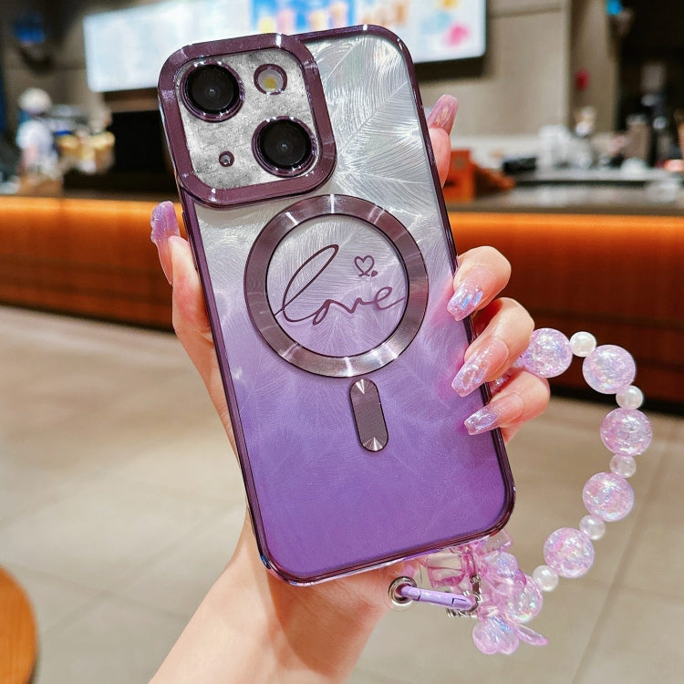 Dual-Love Feather Gradient Glitter Bracelets Magsafe TPU Phone Case, For iPhone 15 Pro Max, For iPhone 15 Pro, For iPhone 15 Plus, For iPhone 15 Apple Accessories engdua4677 iPhone 15 Pro Max - APEXEL INDIA - Mobile Lens - Mobile Camera Lens - Cellphone Accessories - Phone Lens - Smartphone Lens
