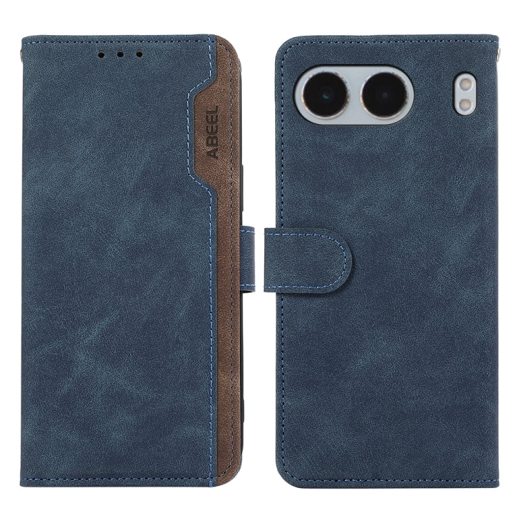 ABEEL Color Block Magnetic RFID Leather Phone Case, For OnePlus 13, For OnePlus Nord 4