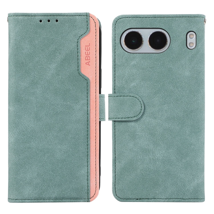 ABEEL Color Block Magnetic RFID Leather Phone Case, For OnePlus 13, For OnePlus Nord 4