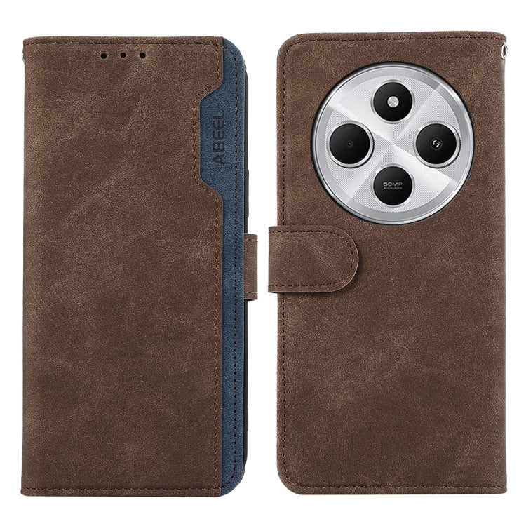 ABEEL Color Block Magnetic RFID Leather Phone Case, For Redmi 14C 4G