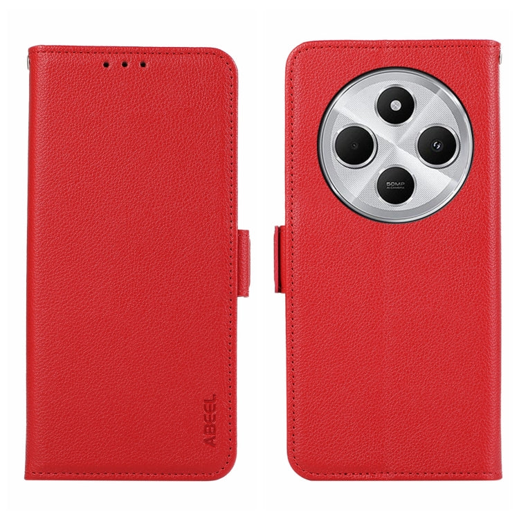 ABEEL Side-Magnetic Litchi Pattern Leather RFID Phone Case, For Redmi Note 14 4G 164.84mm, For Redmi Turbo 4 Pro, For Redmi Turbo 4, For Redmi 14C 4G