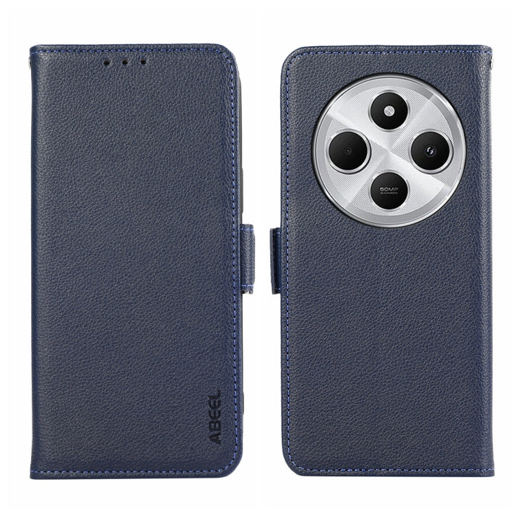ABEEL Side-Magnetic Litchi Pattern Leather RFID Phone Case, For Redmi Note 14 4G 164.84mm, For Redmi Turbo 4 Pro, For Redmi Turbo 4, For Redmi 14C 4G