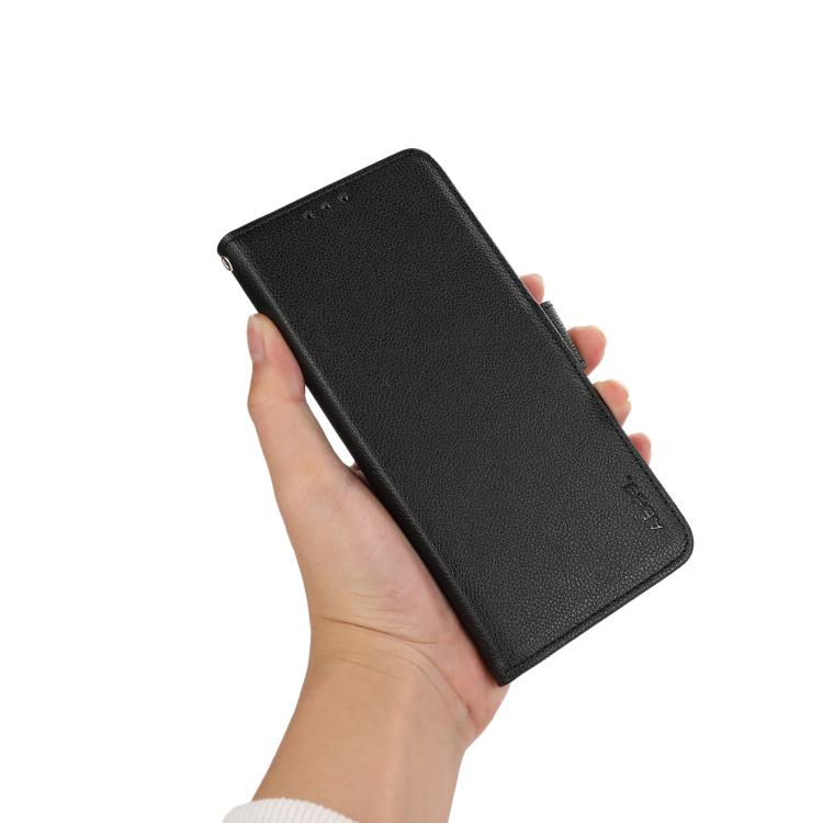 ABEEL Side-Magnetic Litchi Pattern Leather RFID Phone Case, For Redmi Note 14 4G 164.84mm, For Redmi Turbo 4 Pro, For Redmi Turbo 4, For Redmi 14C 4G