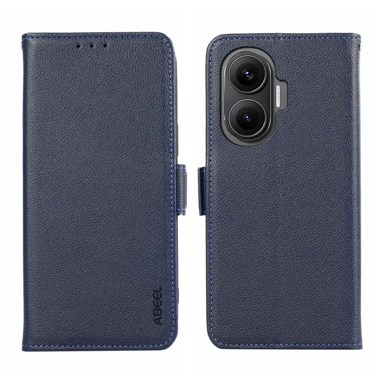 ABEEL Side-Magnetic Litchi Pattern Leather RFID Phone Case, For Redmi Note 14 4G 164.84mm, For Redmi Turbo 4 Pro, For Redmi Turbo 4, For Redmi 14C 4G