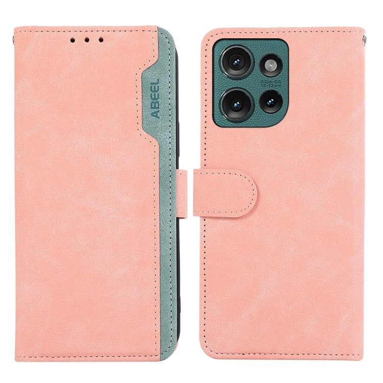 ABEEL Color Block Magnetic RFID Leather Phone Case, For Motorola Moto G55 5G, For Motorola Edge 50 5G Global Mobile Accessories - APEXEL INDIA - Mobile Lens - Mobile Camera Lens - Cellphone Accessories - Phone Lens - Smartphone Lens