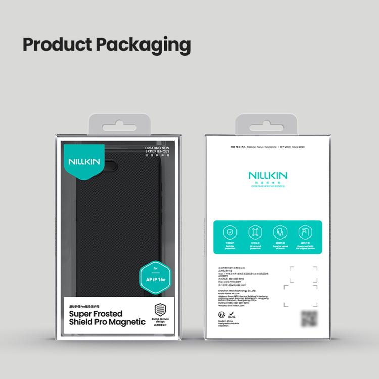 NILLKIN Frosted Shield Pro Magnetic Magsafe Phone Case, For iPhone 16e, For iPhone 16 Plus, For iPhone 16 Apple Accessories engnil4830 iPhone 16e - NILLKIN - Mobile Lens - Mobile Camera Lens - Cellphone Accessories - Phone Lens - Smartphone Lens