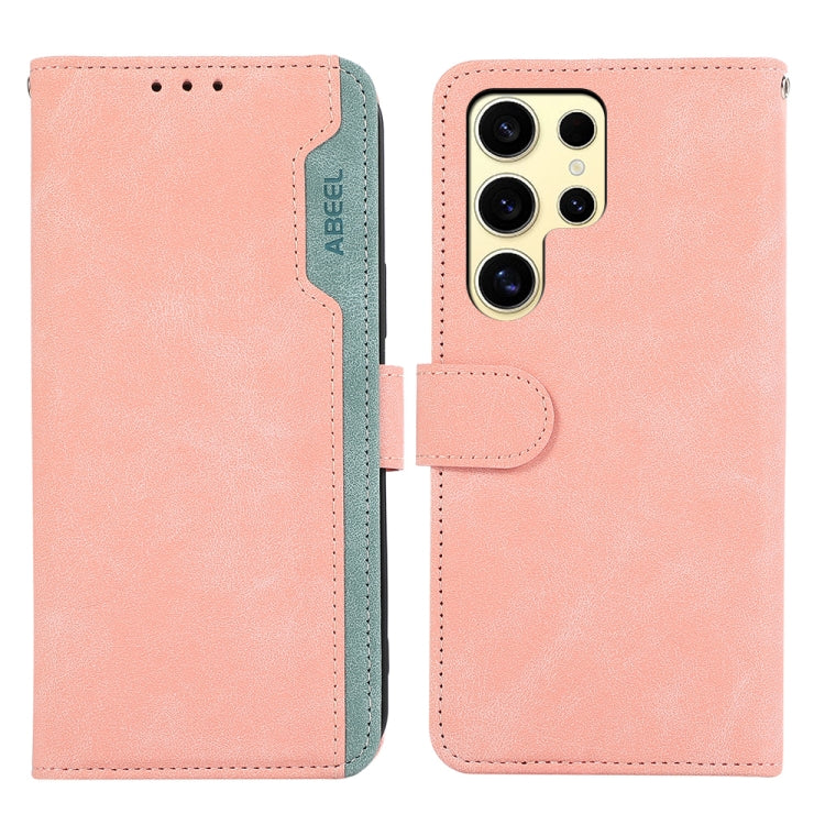 ABEEL Color Block Magnetic RFID Leather Phone Case, For Samsung Galaxy S25 Ultra 5G