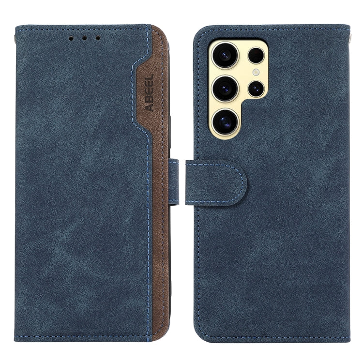 ABEEL Color Block Magnetic RFID Leather Phone Case, For Samsung Galaxy S25 Ultra 5G