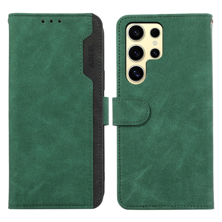 ABEEL Color Block Magnetic RFID Leather Phone Case, For Samsung Galaxy S25 Ultra 5G