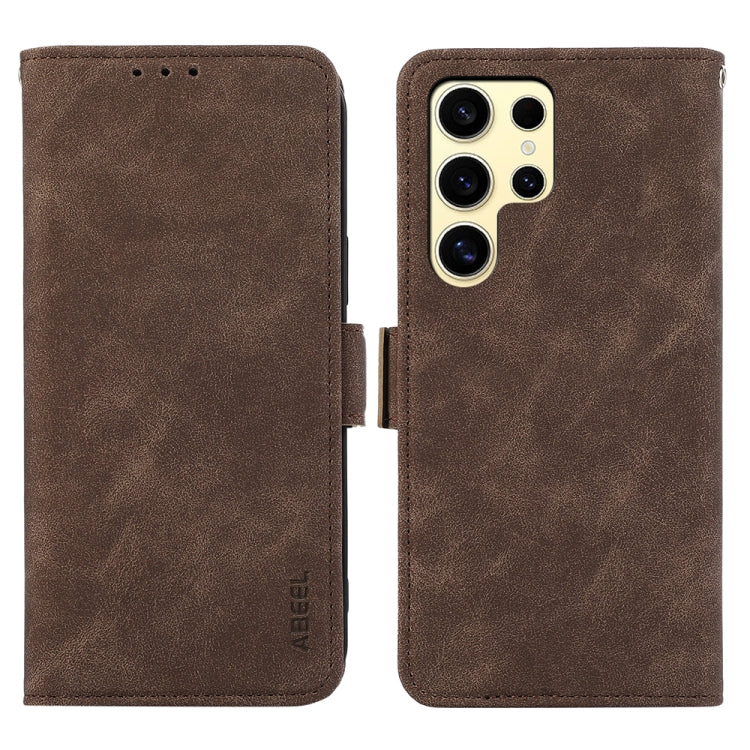 ABEEL Frosted Magnetic RFID Leather Phone Case, For Samsung Galaxy S25 Ultra 5G