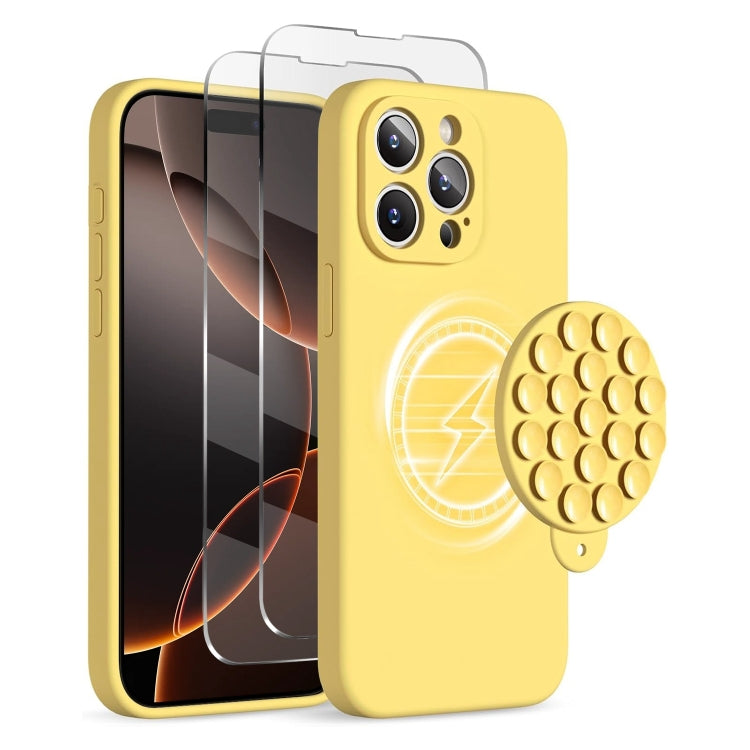 Silicone Suction Cup MagSafe Phone Case with Screen Film, For iPhone 16 Pro Max, For iPhone 16 Pro, For iPhone 16 Plus Apple Accessories engsil4914 iPhone 16 Pro Max - APEXEL INDIA - Mobile Lens - Mobile Camera Lens - Cellphone Accessories - Phone Lens - Smartphone Lens