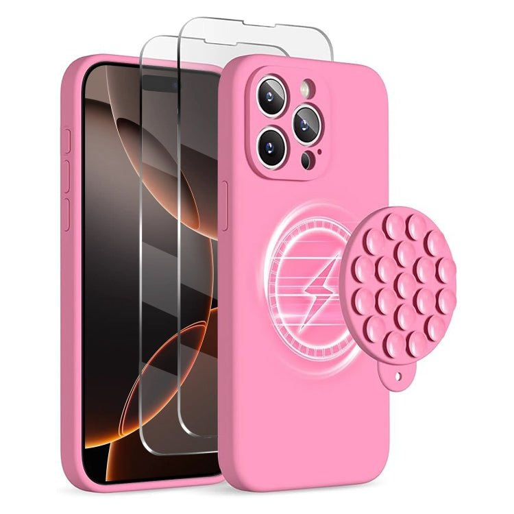 Silicone Suction Cup MagSafe Phone Case with Screen Film, For iPhone 16 Pro Max, For iPhone 16 Pro, For iPhone 16 Plus Apple Accessories engsil4914 iPhone 16 Pro Max - APEXEL INDIA - Mobile Lens - Mobile Camera Lens - Cellphone Accessories - Phone Lens - Smartphone Lens