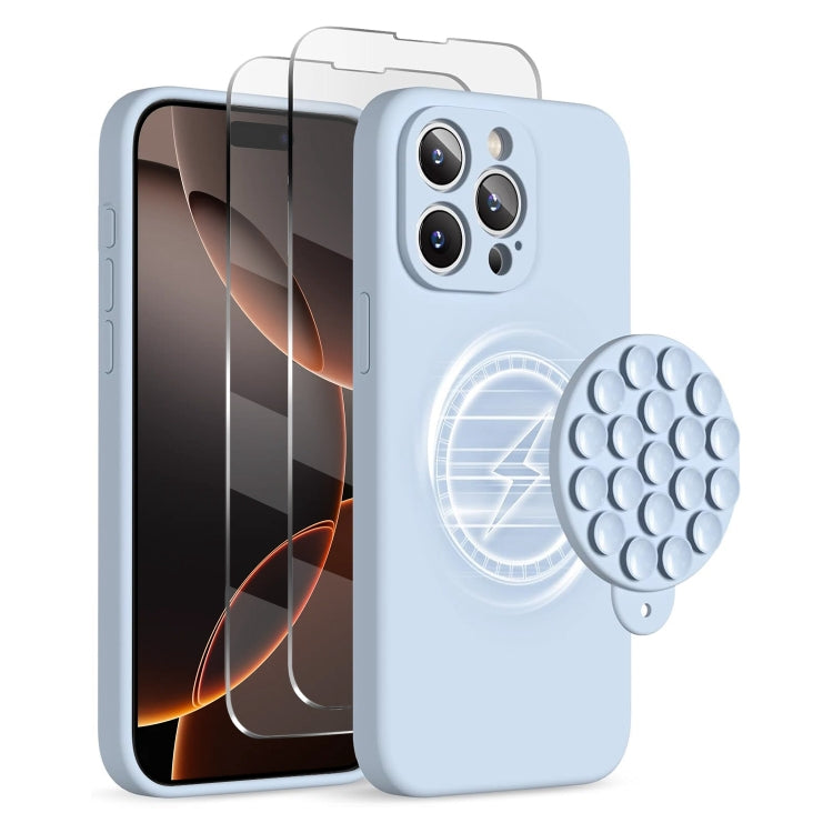 Silicone Suction Cup MagSafe Phone Case with Screen Film, For iPhone 16 Pro Max, For iPhone 16 Pro, For iPhone 16 Plus Apple Accessories engsil4914 iPhone 16 Pro Max - APEXEL INDIA - Mobile Lens - Mobile Camera Lens - Cellphone Accessories - Phone Lens - Smartphone Lens
