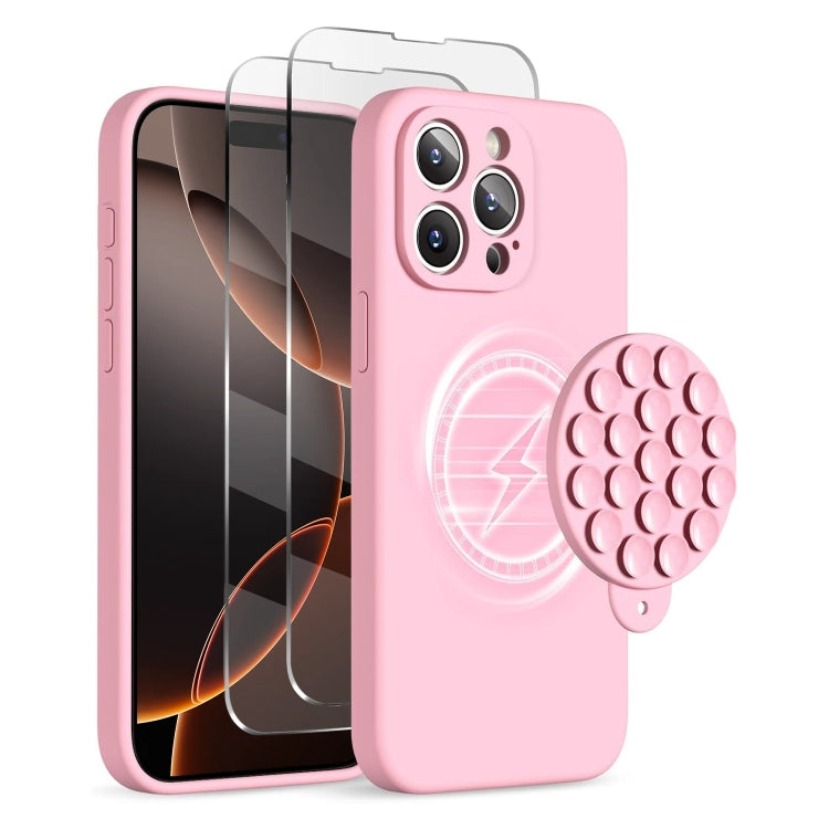 Silicone Suction Cup MagSafe Phone Case with Screen Film, For iPhone 16 Pro Max, For iPhone 16 Pro, For iPhone 16 Plus Apple Accessories engsil4914 iPhone 16 Pro Max - APEXEL INDIA - Mobile Lens - Mobile Camera Lens - Cellphone Accessories - Phone Lens - Smartphone Lens