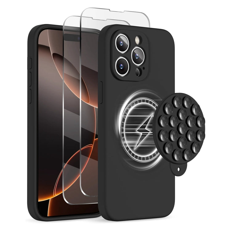 Silicone Suction Cup MagSafe Phone Case with Screen Film, For iPhone 16 Pro Max, For iPhone 16 Pro, For iPhone 16 Plus Apple Accessories engsil4914 iPhone 16 Pro Max - APEXEL INDIA - Mobile Lens - Mobile Camera Lens - Cellphone Accessories - Phone Lens - Smartphone Lens