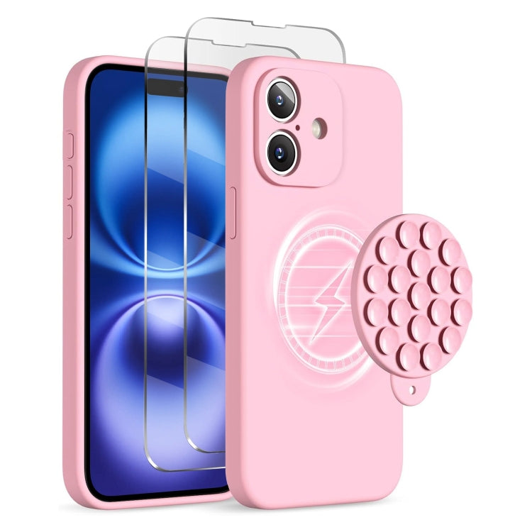 Silicone Suction Cup MagSafe Phone Case with Screen Film, For iPhone 16 Pro Max, For iPhone 16 Pro, For iPhone 16 Plus Apple Accessories engsil4914 iPhone 16 Pro Max - APEXEL INDIA - Mobile Lens - Mobile Camera Lens - Cellphone Accessories - Phone Lens - Smartphone Lens