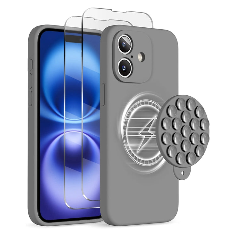 Silicone Suction Cup MagSafe Phone Case with Screen Film, For iPhone 16 Pro Max, For iPhone 16 Pro, For iPhone 16 Plus Apple Accessories engsil4914 iPhone 16 Pro Max - APEXEL INDIA - Mobile Lens - Mobile Camera Lens - Cellphone Accessories - Phone Lens - Smartphone Lens