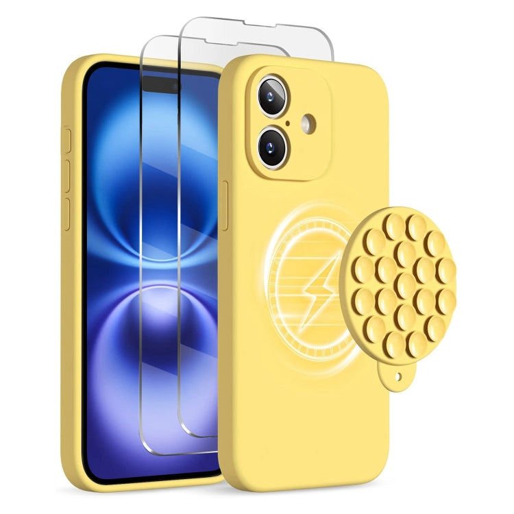 Silicone Suction Cup MagSafe Phone Case with Screen Film, For iPhone 16 Pro Max, For iPhone 16 Pro, For iPhone 16 Plus Apple Accessories engsil4914 iPhone 16 Pro Max - APEXEL INDIA - Mobile Lens - Mobile Camera Lens - Cellphone Accessories - Phone Lens - Smartphone Lens
