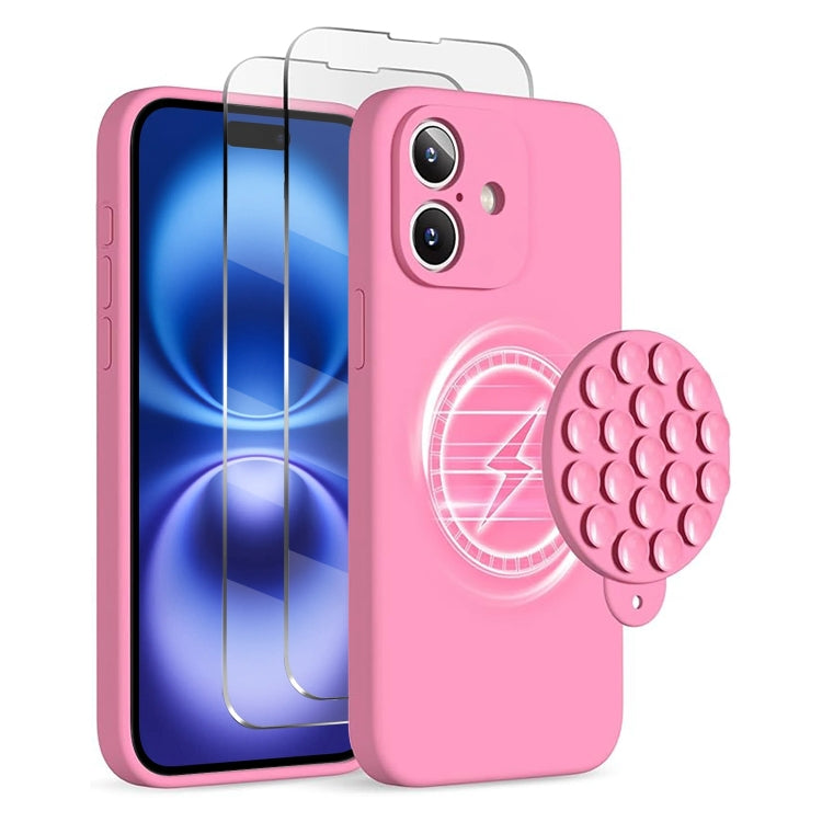 Silicone Suction Cup MagSafe Phone Case with Screen Film, For iPhone 16 Pro Max, For iPhone 16 Pro, For iPhone 16 Plus Apple Accessories engsil4914 iPhone 16 Pro Max - APEXEL INDIA - Mobile Lens - Mobile Camera Lens - Cellphone Accessories - Phone Lens - Smartphone Lens