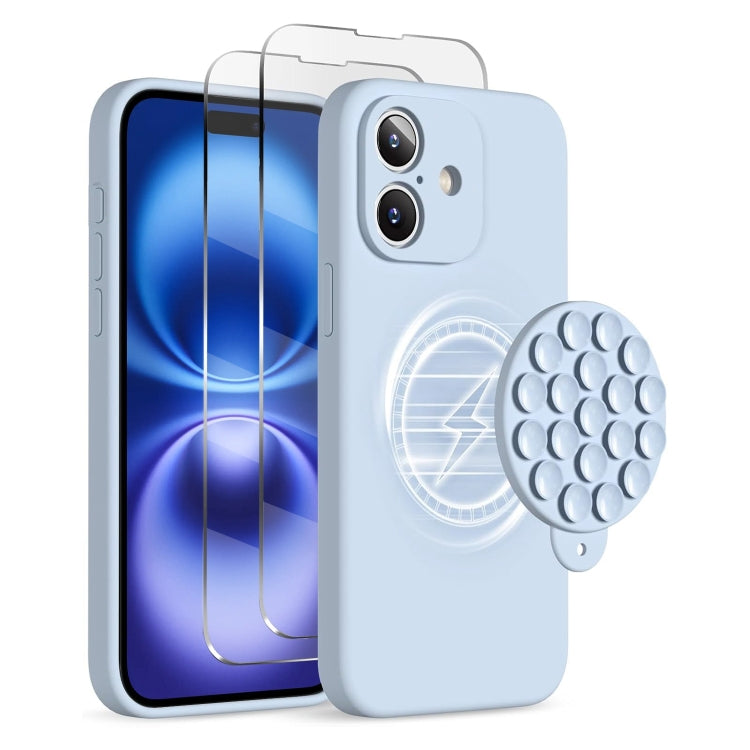 Silicone Suction Cup MagSafe Phone Case with Screen Film, For iPhone 16 Pro Max, For iPhone 16 Pro, For iPhone 16 Plus Apple Accessories engsil4914 iPhone 16 Pro Max - APEXEL INDIA - Mobile Lens - Mobile Camera Lens - Cellphone Accessories - Phone Lens - Smartphone Lens