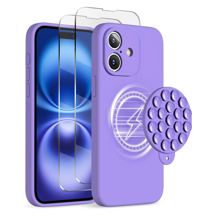 Silicone Suction Cup MagSafe Phone Case with Screen Film, For iPhone 16 Pro Max, For iPhone 16 Pro, For iPhone 16 Plus Apple Accessories engsil4914 iPhone 16 Pro Max - APEXEL INDIA - Mobile Lens - Mobile Camera Lens - Cellphone Accessories - Phone Lens - Smartphone Lens