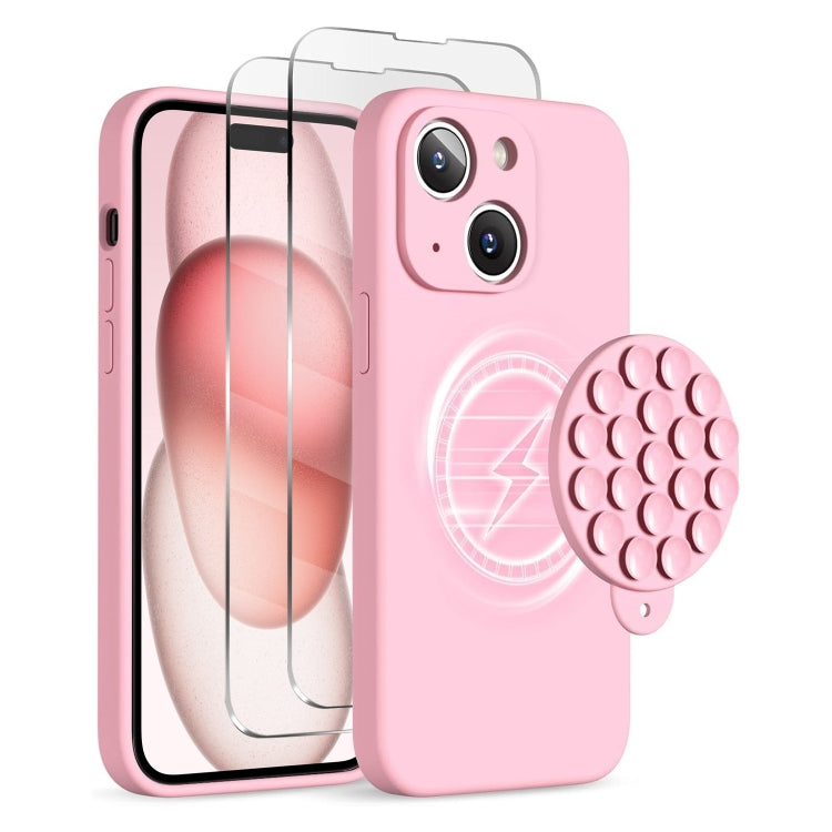 Silicone Suction Cup MagSafe Phone Case with Screen Film, For iPhone 15 Plus, For iPhone 15, For iPhone 14 Plus Apple Accessories engsil4914 iPhone 15 Plus - APEXEL INDIA - Mobile Lens - Mobile Camera Lens - Cellphone Accessories - Phone Lens - Smartphone Lens
