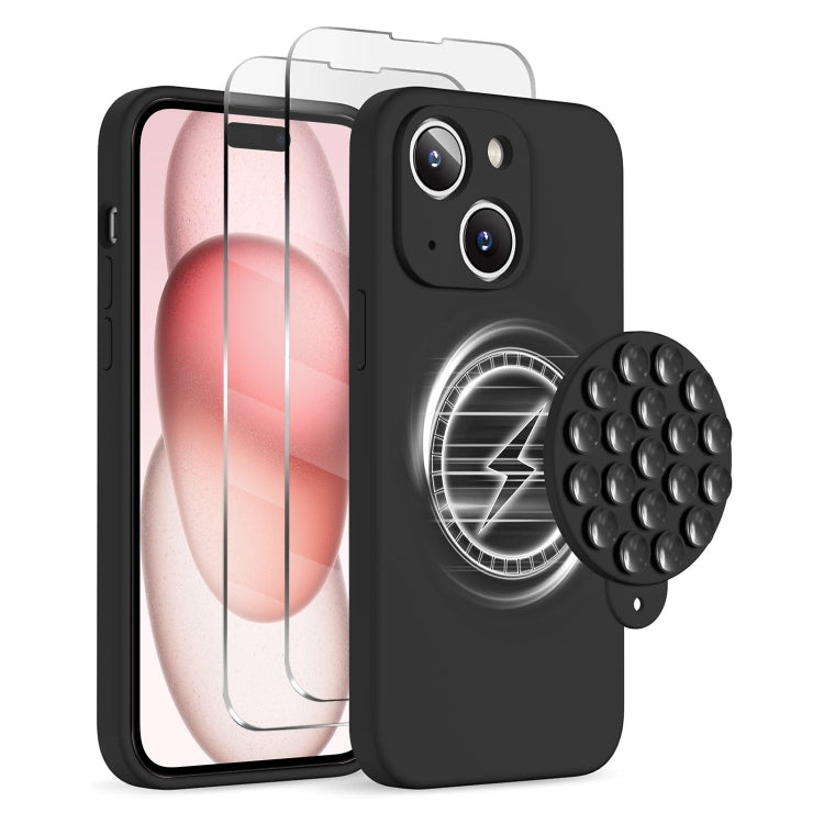 Silicone Suction Cup MagSafe Phone Case with Screen Film, For iPhone 15 Plus, For iPhone 15, For iPhone 14 Plus Apple Accessories engsil4914 iPhone 15 Plus - APEXEL INDIA - Mobile Lens - Mobile Camera Lens - Cellphone Accessories - Phone Lens - Smartphone Lens