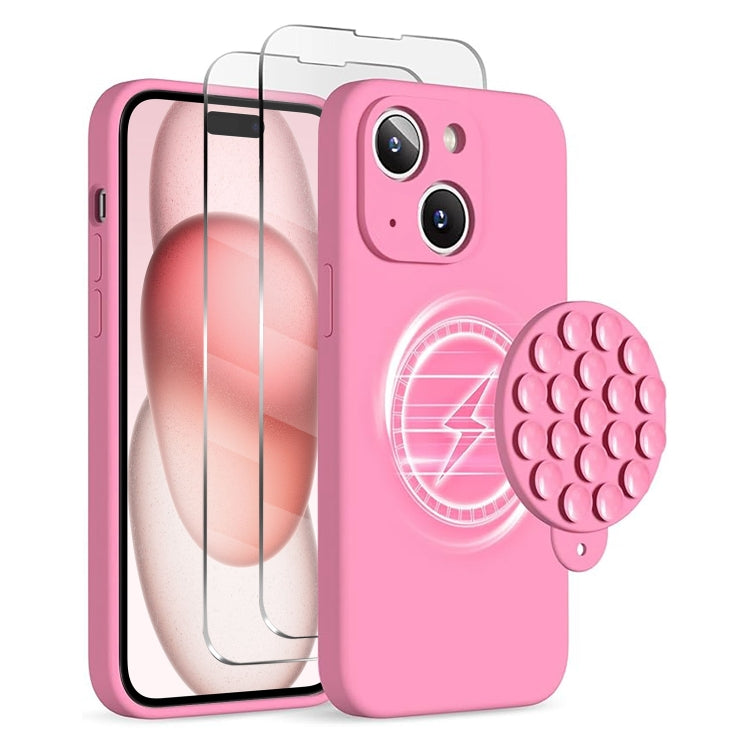 Silicone Suction Cup MagSafe Phone Case with Screen Film, For iPhone 15 Plus, For iPhone 15, For iPhone 14 Plus Apple Accessories engsil4914 iPhone 15 Plus - APEXEL INDIA - Mobile Lens - Mobile Camera Lens - Cellphone Accessories - Phone Lens - Smartphone Lens