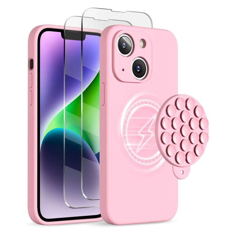 Silicone Suction Cup MagSafe Phone Case with Screen Film, For iPhone 15 Plus, For iPhone 15, For iPhone 14 Plus Apple Accessories engsil4914 iPhone 15 Plus - APEXEL INDIA - Mobile Lens - Mobile Camera Lens - Cellphone Accessories - Phone Lens - Smartphone Lens