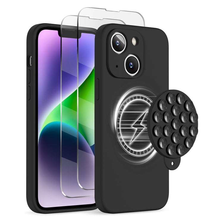 Silicone Suction Cup MagSafe Phone Case with Screen Film, For iPhone 15 Plus, For iPhone 15, For iPhone 14 Plus Apple Accessories engsil4914 iPhone 15 Plus - APEXEL INDIA - Mobile Lens - Mobile Camera Lens - Cellphone Accessories - Phone Lens - Smartphone Lens