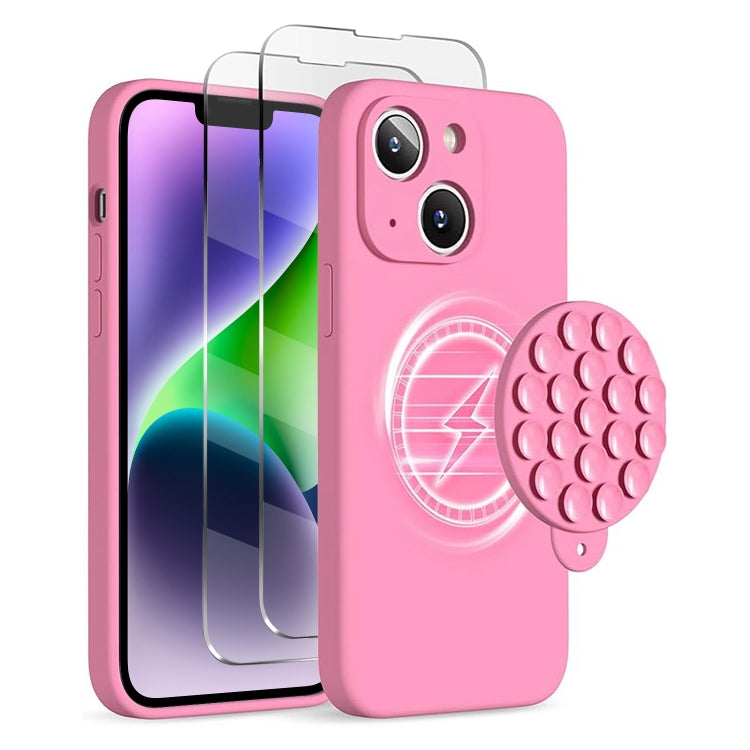 Silicone Suction Cup MagSafe Phone Case with Screen Film, For iPhone 15 Plus, For iPhone 15, For iPhone 14 Plus Apple Accessories engsil4914 iPhone 15 Plus - APEXEL INDIA - Mobile Lens - Mobile Camera Lens - Cellphone Accessories - Phone Lens - Smartphone Lens