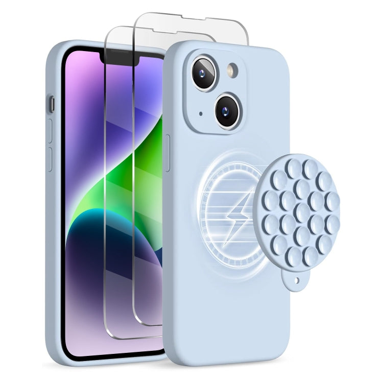 Silicone Suction Cup MagSafe Phone Case with Screen Film, For iPhone 15 Plus, For iPhone 15, For iPhone 14 Plus Apple Accessories engsil4914 iPhone 15 Plus - APEXEL INDIA - Mobile Lens - Mobile Camera Lens - Cellphone Accessories - Phone Lens - Smartphone Lens