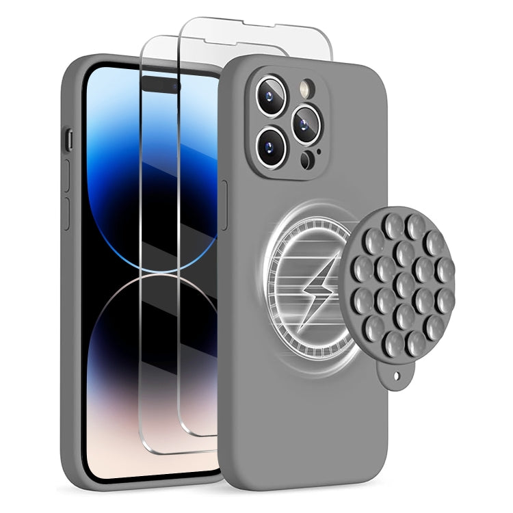 Silicone Suction Cup MagSafe Phone Case with Screen Film, For iPhone 14, For iPhone 14 Pro, For iPhone 14 Pro Max Apple Accessories engsil4921 iPhone 14 - APEXEL INDIA - Mobile Lens - Mobile Camera Lens - Cellphone Accessories - Phone Lens - Smartphone Lens