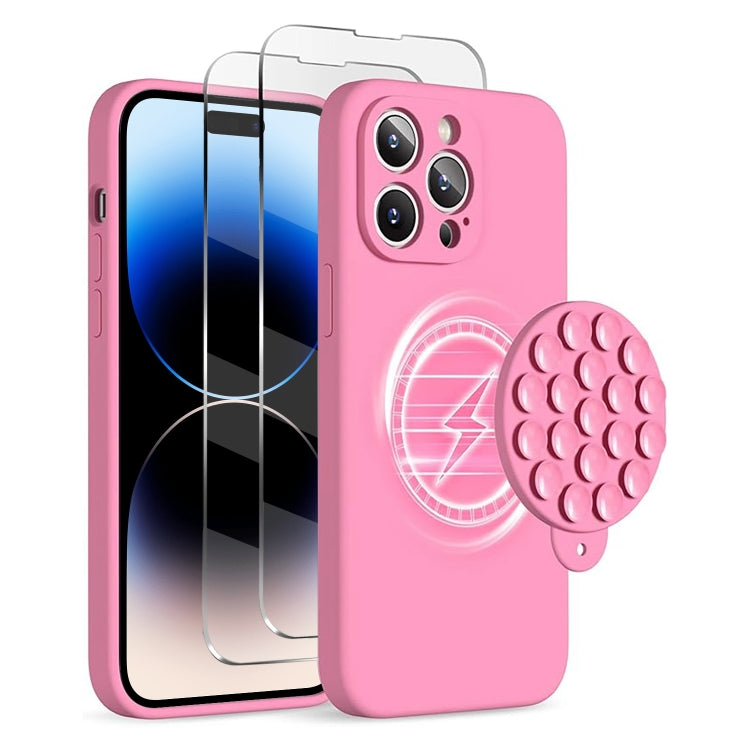 Silicone Suction Cup MagSafe Phone Case with Screen Film, For iPhone 14, For iPhone 14 Pro, For iPhone 14 Pro Max Apple Accessories engsil4921 iPhone 14 - APEXEL INDIA - Mobile Lens - Mobile Camera Lens - Cellphone Accessories - Phone Lens - Smartphone Lens