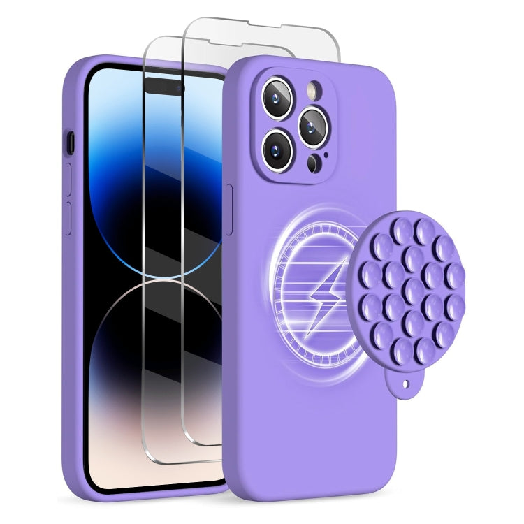 Silicone Suction Cup MagSafe Phone Case with Screen Film, For iPhone 14, For iPhone 14 Pro, For iPhone 14 Pro Max Apple Accessories engsil4921 iPhone 14 - APEXEL INDIA - Mobile Lens - Mobile Camera Lens - Cellphone Accessories - Phone Lens - Smartphone Lens