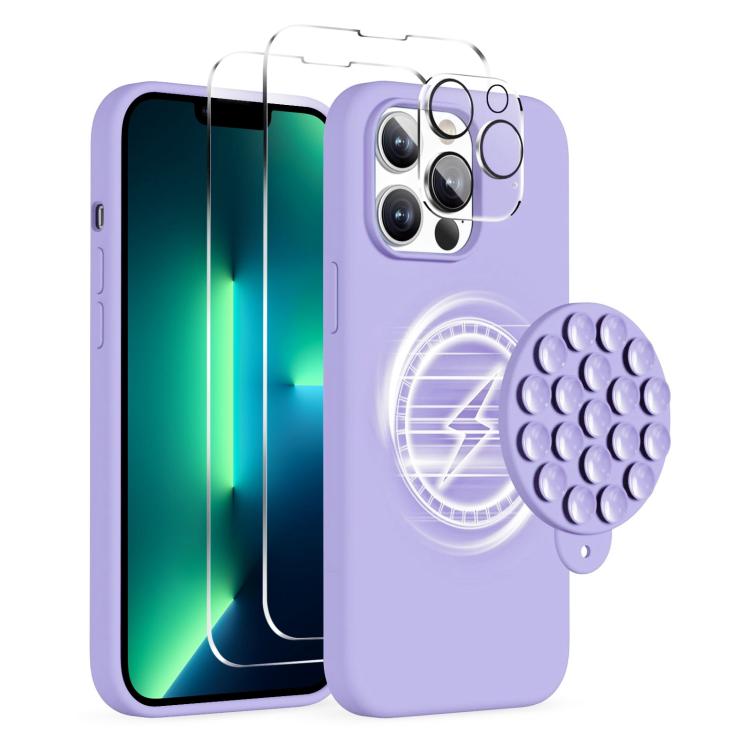 Silicone Suction Cup MagSafe Phone Case with Screen Film, For iPhone 13 Pro Max, For iPhone 13 Pro, For iPhone 13 Apple Accessories engsil4916 More iPhone Cases - APEXEL INDIA - Mobile Lens - Mobile Camera Lens - Cellphone Accessories - Phone Lens - Smartphone Lens