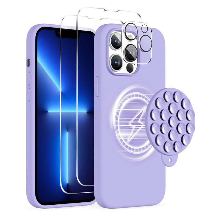 Silicone Suction Cup MagSafe Phone Case with Screen Film, For iPhone 13 Pro Max, For iPhone 13 Pro, For iPhone 13 Apple Accessories engsil4916 More iPhone Cases - APEXEL INDIA - Mobile Lens - Mobile Camera Lens - Cellphone Accessories - Phone Lens - Smartphone Lens