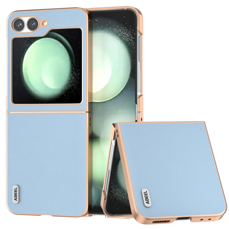 ABEEL Electroplating Frame Genuine Leather Wave Phone Case, For Samsung Galaxy Z Flip6 / Flip7 FE Samsung Accessories - APEXEL INDIA - Mobile Lens - Mobile Camera Lens - Cellphone Accessories - Phone Lens - Smartphone Lens