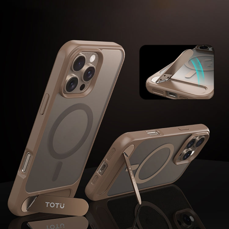 TOTU PC-25 Skin Feel MagSafe Magnetic Stand Phone Case, For iPhone 16 Pro Max, For iPhone 16 Pro, For iPhone 15 Pro Max, For iPhone 15 Pro Apple Accessories engtot4935 iPhone 16 Pro Max - TOTUDESIGN - Mobile Lens - Mobile Camera Lens - Cellphone Accessories - Phone Lens - Smartphone Lens