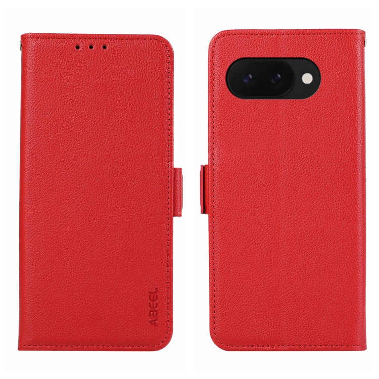ABEEL Side-Magnetic Litchi Pattern Leather RFID Phone Case, For Google Pixel 9a engabe3796 Mobile Accessories - APEXEL INDIA - Mobile Lens - Mobile Camera Lens - Cellphone Accessories - Phone Lens - Smartphone Lens