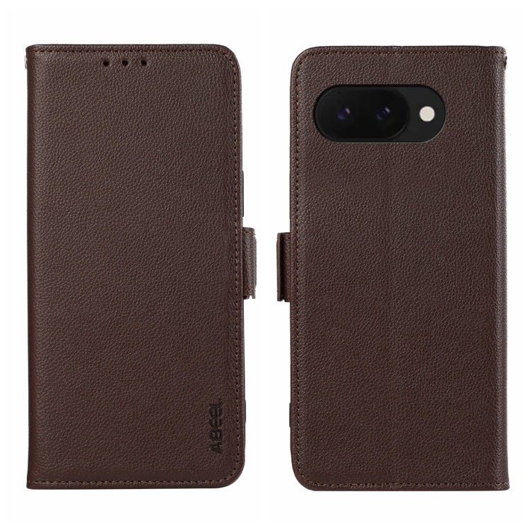 ABEEL Side-Magnetic Litchi Pattern Leather RFID Phone Case, For Google Pixel 9a engabe3796 Mobile Accessories - APEXEL INDIA - Mobile Lens - Mobile Camera Lens - Cellphone Accessories - Phone Lens - Smartphone Lens